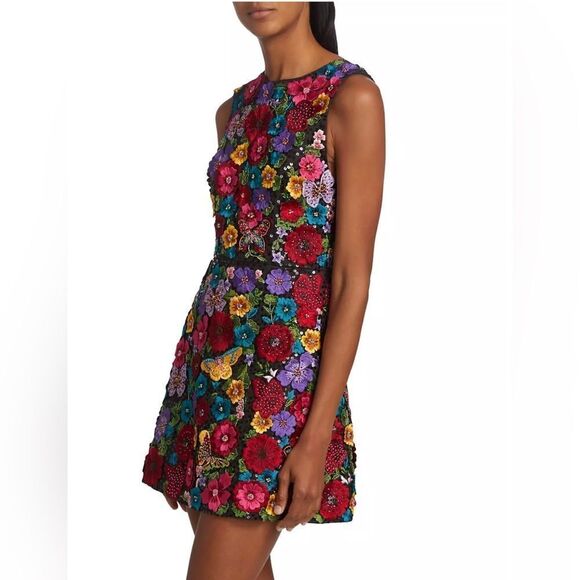 Alice + Olivia Lindsey Embellished A-Line Dress size 0 - Picture 2 of 16